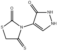 2-Thiazolidinone,  3-(2,3-dihydro-3-oxo-1H-pyrazol-4-yl)-4-thioxo- Struktur