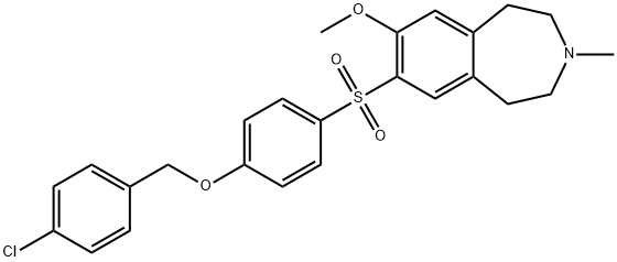 1H-3-Benzazepine, 7-[[4-[(4-chlorophenyl)Methoxy]phenyl]sulfonyl]-2,3,4,5-tetrahydro-8-Methoxy-3-Methyl- Structure