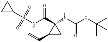 t-Butyl(1R,2S)-1-(cyclopropylsulfonylcarbamoyl)-2-vinylcyclopropylcarbamate Struktur