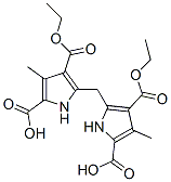 5-[(5-carboxy-3-ethoxycarbonyl-4-methyl-1H-pyrrol-2-yl)methyl]-4-ethox ycarbonyl-3-methyl-1H-pyrrole-2-carboxylic acid Struktur