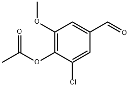 乙酸(2-氯-4-甲酰-6-甲氧基-苯基)酯,63055-10-7,结构式