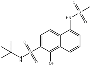 N-(tert-butyl)-1-hydroxy-5-[(methylsulphonyl)amino]naphthalene-2-sulphonamide Struktur