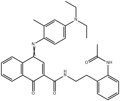 N-[2-[2-(acetylamino)phenyl]ethyl]-4-[[4-(diethylamino)-2-methylphenyl]imino]-1,4-dihydro-1-oxonaphthalene-2-carboxamide Structure
