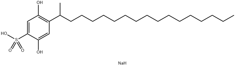 2,5-ジヒドロキシ-4-(1-メチルヘプタデシル)ベンゼンスルホン酸ナトリウム 化学構造式