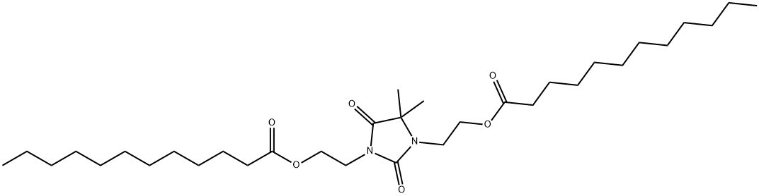 (4,4-dimethyl-2,5-dioxoimidazolidine-1,3-diyl)diethylene dilaurate Structure