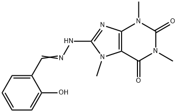 1,3,7-trimethyl-8-[2-[(E)-(6-oxo-1-cyclohexa-2,4-dienylidene)methyl]hy drazinyl]purine-2,6-dione Structure