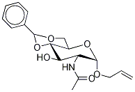 Allyl 2-(Acetylamino)-2-deoxy-4,6-O-(phenylmethylene)-α-D-glucopyranoside 化学構造式