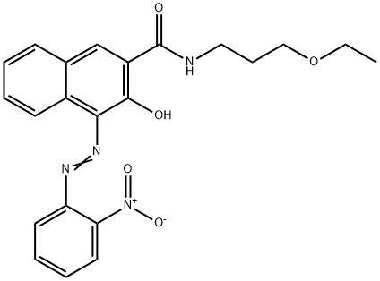 N-(3-ethoxypropyl)-3-hydroxy-4-[(2-nitrophenyl)azo]naphthalene-2-carboxamide Struktur