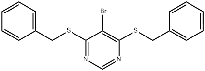 4,6-bis(benzylsulfanyl)-5-bromo-pyrimidine Structure