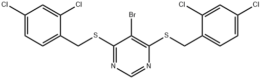 5-bromo-4,6-bis[(2,4-dichlorophenyl)methylsulfanyl]pyrimidine Structure