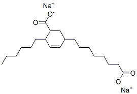 sodium 5-carboxy-4-hexylcyclohex-2-ene-1-octanoate Struktur