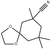7,7,9-trimethyl-1,4-dioxaspiro[4.5]decane-9-carbonitrile Struktur