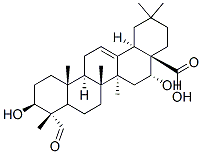 (4S)-3β,16α-ジヒドロキシ-23-オキソオレアナ-12-エン-28-酸 化学構造式