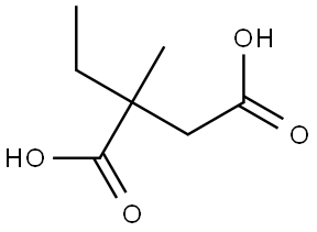 2-乙基-2-甲基丁二酸,631-31-2,结构式