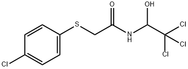 2-(4-chlorophenyl)sulfanyl-N-(2,2,2-trichloro-1-hydroxy-ethyl)acetamid e Struktur