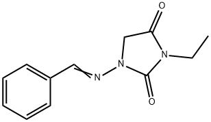 1-(benzylideneamino)-3-ethyl-imidazolidine-2,4-dione Structure