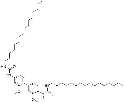 1-hexadecyl-3-[4-[4-(hexadecylcarbamoylamino)-2-methoxy-phenyl]-2-meth oxy-phenyl]urea Struktur