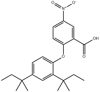 2-[2,4-ビス(1,1-ジメチルプロピル)フェノキシ]-5-ニトロ安息香酸 化学構造式