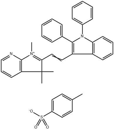 2-[2-(1,2-diphenyl-1H-indol-3-yl)vinyl]-1,3,3-trimethyl-3H-pyrrolo[2,3-b]pyridinium toluene-p-sulphonate  Struktur