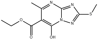 ethyl 7-hydroxy-5-methyl-2(methylthio)-1,2,4-triazolo[1,5-a]pyrimidine-6-carboxylate Struktur