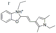 3-ethyl-2-[2-(1-ethyl-2,5-dimethyl-1H-pyrrol-3-yl)vinyl]benzoxazolinium iodide Struktur