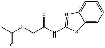 S-benzothiazol-2-ylcarbamoylmethyl thioacetate Struktur