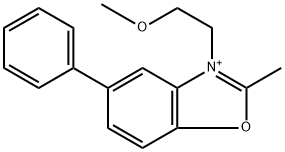 2-Methyl-3-(2-methoxyethyl)-5-phenylbenzoxazolium Struktur