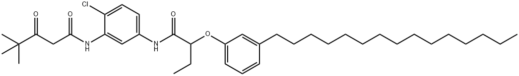 N-[2-chloro-5-[[1-oxo-2-(3-pentadecylphenoxy)butyl]amino]phenyl]-4,4-dimethyl-3-oxovaleramide Struktur