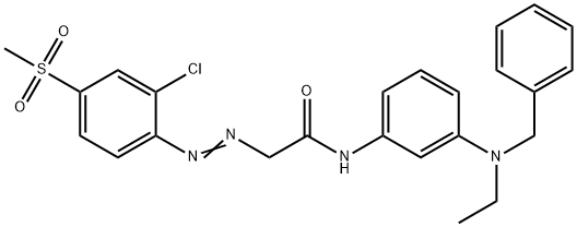 2-[[2-chloro-4-(methylsulphonyl)phenyl]azo]-N-[3-[ethyl(phenylmethyl)amino]phenyl]acetamide 结构式