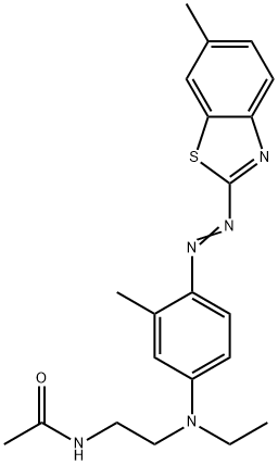 N-[2-[ethyl[3-methyl-4-[(6-methylbenzothiazol-2-yl)azo]phenyl]amino]ethyl]acetamide Struktur