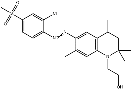 6-[[2-chloro-4-(methylsulphonyl)phenyl]azo]-3,4-dihydro-2,2,4,7-tetramethyl-2H-quinoline-1-ethanol Struktur