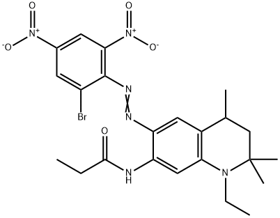 N-[6-[(2-bromo-4,6-dinitrophenyl)azo]-1-ethyl-1,2,3,4-tetrahydro-2,2,4-trimethylquinolin-7-yl]propionamide Struktur