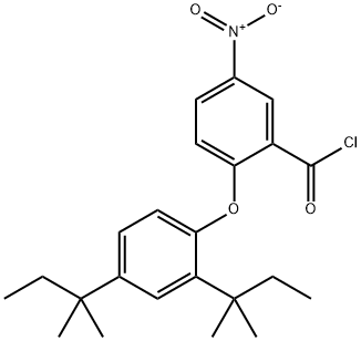 2-[2,4-bis(1,1-dimethylpropyl)phenoxy]-5-nitro-benzoyl chlorid Struktur