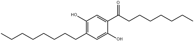 1-(2,5-ジヒドロキシ-4-オクチルフェニル)-1-オクタノン 化学構造式