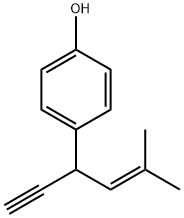 4-(1-エチニル-3-メチル-2-ブテニル)フェノール 化学構造式