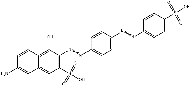 7-amino-4-hydroxy-3-[[4-[(4-sulphophenyl)azo]phenyl]azo]naphthalene-2-sulphonic acid  Struktur