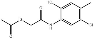 S-[2-[(5-chloro-2-hydroxy-4-methylphenyl)amino]-2-oxoethyl] ethanethioate Struktur