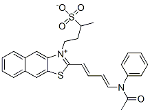 2-[4-(acetylanilino)-1,3-butadienyl]-3-(3-sulphonatobutyl)naphtho[2,3-d]thiazolium Struktur