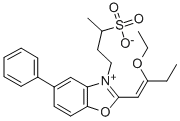 2-(2-ETHOXY-1-BUTENYL)-5-PHENYL-3-(3-SULFOBUTYL)BENZOXAZOLIUM INNER SALT,63148-98-1,结构式