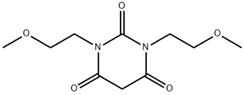 1,3-ビス(2-メトキシエチル)-2,4,6(1H,3H,5H)-ピリミジントリオン 化学構造式