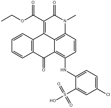 ethyl 6-[(4-chloro-2-sulphophenyl)amino]-2,7-dihydro-3-methyl-2,7-dioxo-3H-dibenz[f,ij]isoquinoline-1-carboxylate Structure