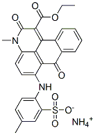 ammonium 1-ethyl 2,7-dihydro-3-methyl-6-[(4-methyl-2-sulphonatophenyl)amino]-2,7-dioxo-3H-dibenz[f,ij]isoquinoline-1-carboxylate Struktur