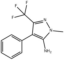 1-METHYL-4-PHENYL-3-(TRIFLUOROMETHYL)-1H-PYRAZOL-5-AMINE 化学構造式