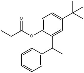 [2-(1-phenylethyl)-4-tert-butyl-phenyl] propanoate Struktur