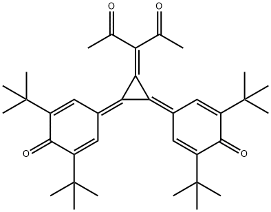 3-[2,3-Bis[3,5-bis(1,1-dimethylethyl)-4-oxo-2,5-cyclohexadien-1-ylidene]cyclopropylidene]-2,4-pentanedione Struktur