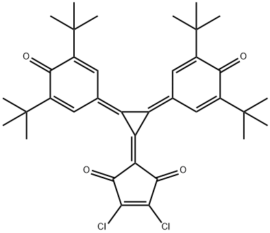 2-[2,3-Bis[3,5-bis(1,1-dimethylethyl)-4-oxo-2,5-cyclohexadien-1-ylidene]cyclopropylidene]-4,5-dichloro-4-cyclopentene-1,3-dione Struktur