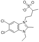 5,6-DICHLORO-1-ETHYL-2-METHYL-3-(3-SULFOBUTYL)BENZIMIDAZOLIUM INNER SALT 结构式