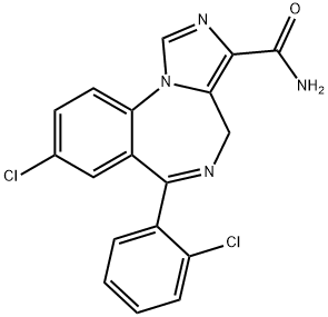 8-chloro-6-(2-chlorophenyl)-4H-imidazo(1,5-a)(1,4)-benzodiazepine-3-carboxamide Structure