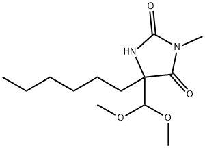 5-(dimethoxymethyl)-5-hexyl-3-methyl-imidazolidine-2,4-dione 结构式