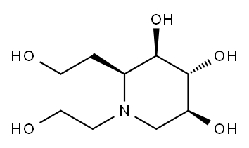 3,4,5-Piperidinetriol, 1,2-bis(2-hydroxyethyl)-, (2S,3R,4R,5S)- (9CI) 结构式